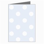 Polka Dots - White on Pastel Blue Greeting Card