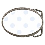 Polka Dots - Pastel Blue on White Belt Buckle