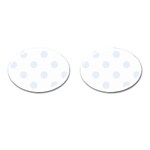 Polka Dots - Pastel Blue on White Cufflinks (Oval)