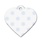 Polka Dots - Pastel Blue on White Dog Tag Heart (One Side)