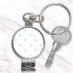 Polka Dots - Pastel Blue on White Nail Clippers Key Chain