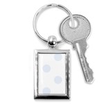Polka Dots - Pastel Blue on White Key Chain (Rectangle)