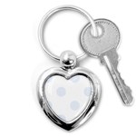 Polka Dots - Pastel Blue on White Key Chain (Heart)