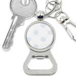 Polka Dots - Pastel Blue on White Bottle Opener Key Chain