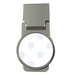 Polka Dots - Pastel Blue on White Money Clip (Round)