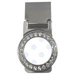 Polka Dots - Pastel Blue on White Money Clip (CZ)