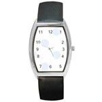 Polka Dots - Pastel Blue on White Barrel Style Metal Watch