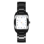Polka Dots - Pastel Blue on White Stainless Steel Barrel Watch