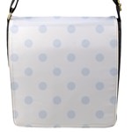 Polka Dots - Pastel Blue on White Flap Closure Messenger Bag (S)