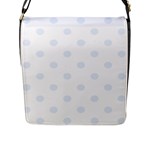 Polka Dots - Pastel Blue on White Flap Closure Messenger Bag (L)