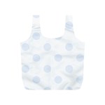 Polka Dots - Pastel Blue on White Full Print Recycle Bag (S)