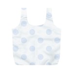 Polka Dots - Pastel Blue on White Full Print Recycle Bag (M)