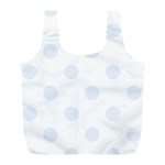 Polka Dots - Pastel Blue on White Full Print Recycle Bag (L)