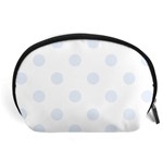 Polka Dots - Pastel Blue on White Accessory Pouch (Large)