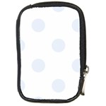 Polka Dots - Pastel Blue on White Compact Camera Leather Case