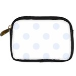 Polka Dots - Pastel Blue on White Digital Camera Leather Case