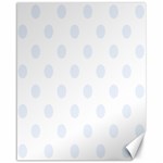 Polka Dots - Pastel Blue on White Canvas 16  x 20 