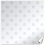 Polka Dots - Pastel Blue on White Canvas 20  x 20 