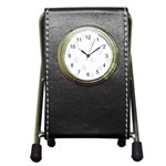 Polka Dots - Pastel Blue on White Pen Holder Desk Clock