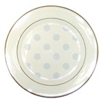 Polka Dots - Pastel Blue on White Porcelain Plate