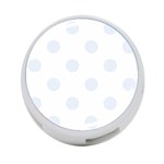 Polka Dots - Pastel Blue on White 4-Port USB Hub (One Side)