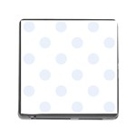 Polka Dots - Pastel Blue on White Memory Card Reader (Square)
