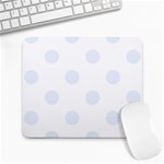 Polka Dots - Pastel Blue on White Large Mousepad