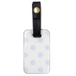 Polka Dots - Pastel Blue on White Luggage Tag (One Side)