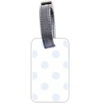 Polka Dots - Pastel Blue on White Luggage Tag (Two Sides)