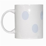 Polka Dots - Pastel Blue on White White Mug