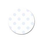 Polka Dots - Pastel Blue on White Magnet 3  (Round)