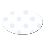 Polka Dots - Pastel Blue on White Magnet (Oval)