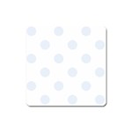 Polka Dots - Pastel Blue on White Magnet (Square)
