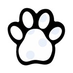 Polka Dots - Pastel Blue on White Magnet (Paw Print)