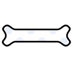 Polka Dots - Pastel Blue on White Magnet (Dog Bone)
