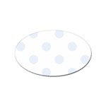 Polka Dots - Pastel Blue on White Sticker Oval (10 pack)