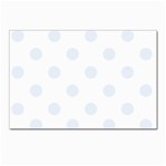 Polka Dots - Pastel Blue on White Postcard 5  x 7 