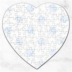 Polka Dots - Pastel Blue on White Jigsaw Puzzle (Heart)