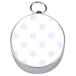 Polka Dots - Pastel Blue on White Silver Compass