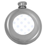 Polka Dots - Pastel Blue on White Hip Flask (5 oz)