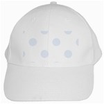 Polka Dots - Pastel Blue on White White Cap