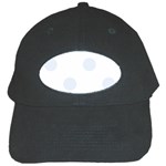 Polka Dots - Pastel Blue on White Black Cap