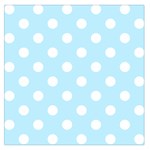 Polka Dots - White on Light Blue Large Satin Scarf (Square)