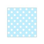 Polka Dots - White on Light Blue Satin Bandana Scarf