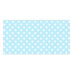 Polka Dots - White on Light Blue Satin Shawl
