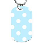 Polka Dots - White on Light Blue Dog Tag (One Side)