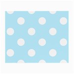 Polka Dots - White on Light Blue Small Glasses Cloth