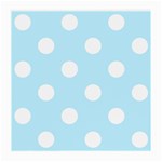 Polka Dots - White on Light Blue Medium Glasses Cloth (2 Sides)