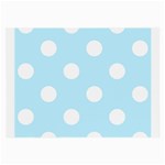 Polka Dots - White on Light Blue Large Glasses Cloth (2 Sides)