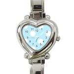 Polka Dots - White on Light Blue Heart Italian Charm Watch